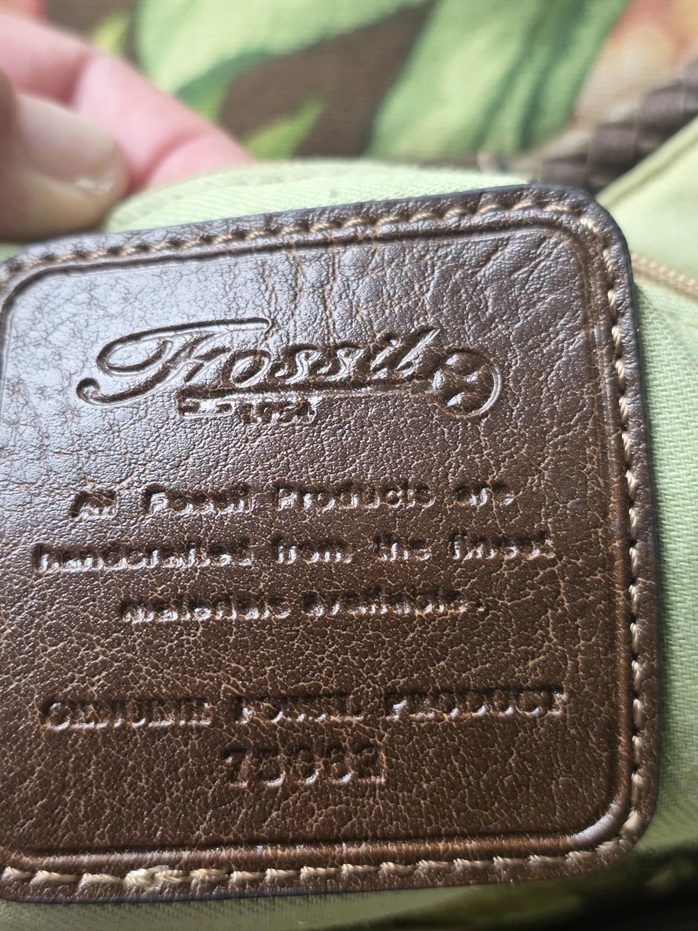 Fossil Spring Floral Canvas Satchel w/ Wooden Key Charm, 16x10, 5” Drop